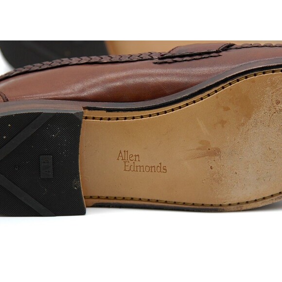 Allen Edmonds Maxfield Tassel Loafers 47716 Chili Cognac Brown Sz 11 C 99% USA - Picture 9 of 11